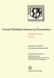 Front cover_Die biologischen Makromoleküle. Einführung in eine phänomenologische Untersuchung der Evolution von Systemen