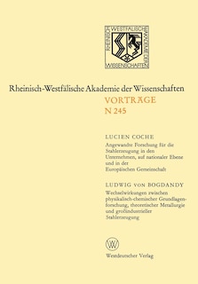 Couverture_Angewandte Forschung für die Stahlerzeugung in den Unternehmen, auf nationaler Ebene und in der Europäischen Gemeinschaft