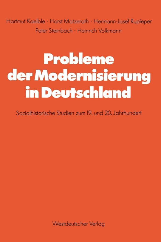 Front cover_Probleme der Modernisierung in Deutschland