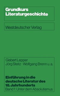 Front cover_Einführung in die deutsche Literatur des 18. Jahrhunderts