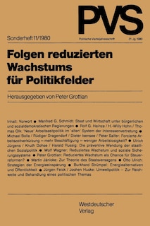 Front cover_Folgen reduzierten Wachstums für Politikfelder