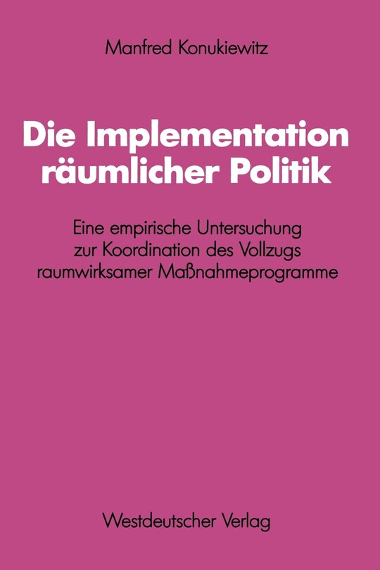 Front cover_Die Implementation räumlicher Politik