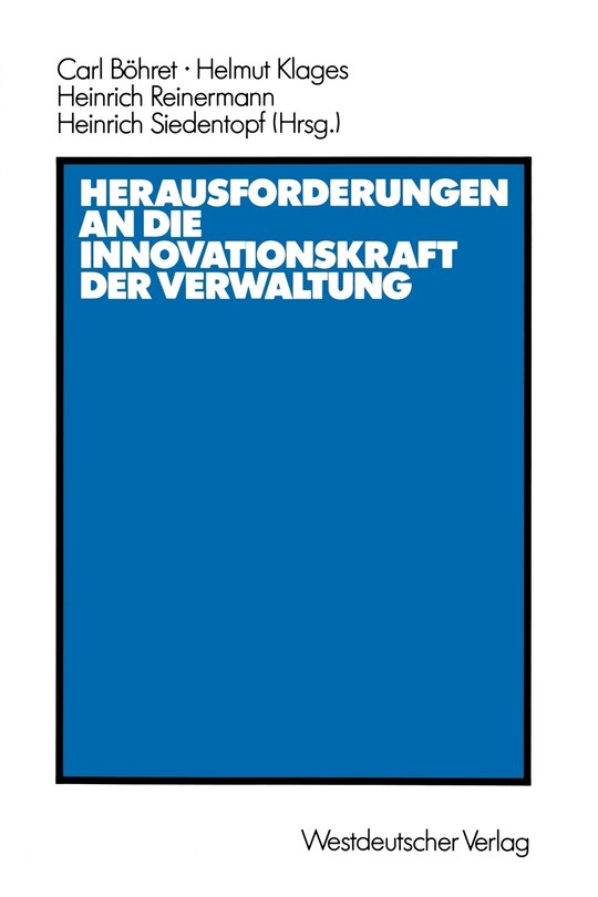 Front cover_Herausforderungen an die Innovationskraft der Verwaltung