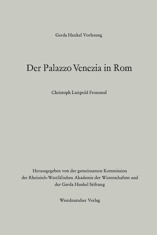 Front cover_Der Palazzo Venezia in Rom
