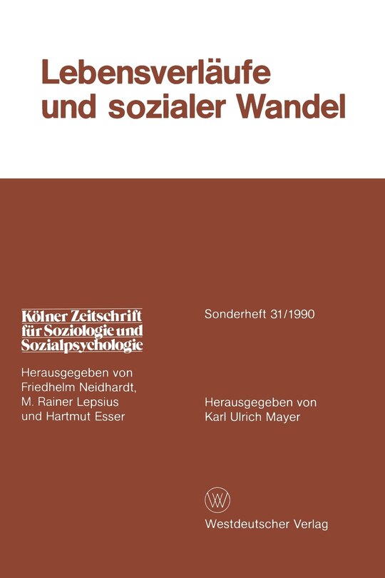 Front cover_Lebensverläufe Und Sozialer Wandel