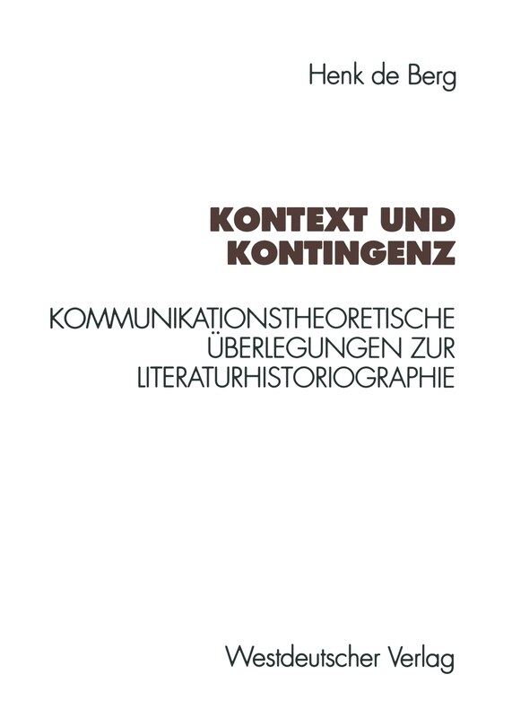 Front cover_Kontext und Kontingenz
