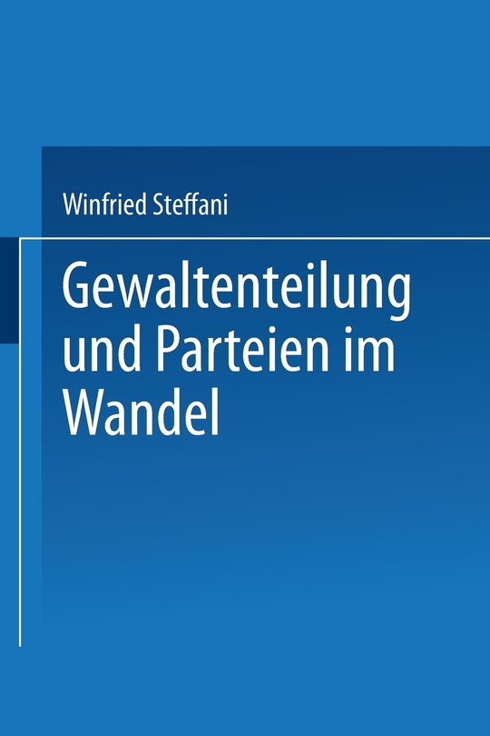 Front cover_Gewaltenteilung Und Parteien Im Wandel