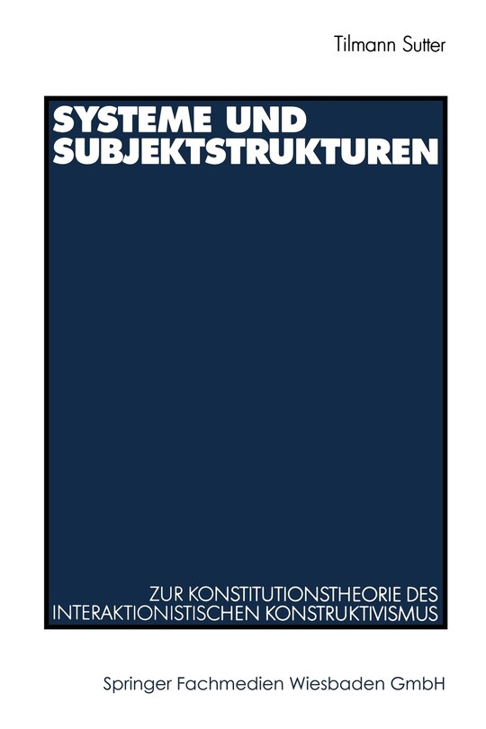 Front cover_Systeme und Subjektstrukturen
