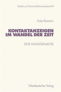 Front cover_Kontaktanzeigen im Wandel der Zeit