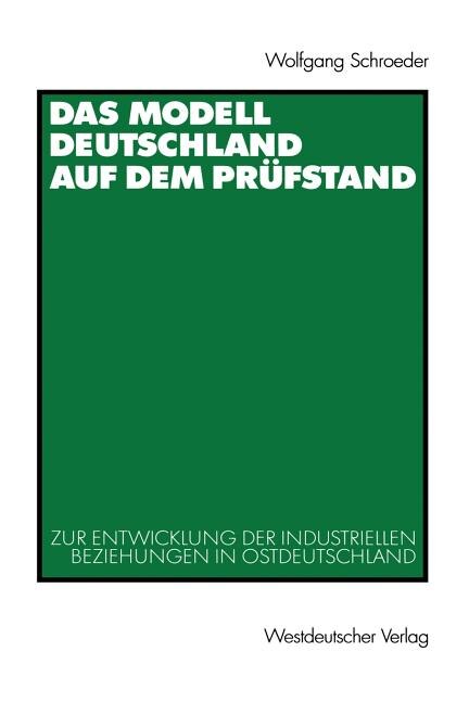 Couverture_Das Modell Deutschland Auf Dem Prüfstand