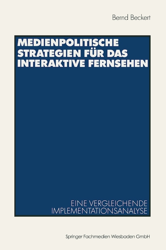 Front cover_Medienpolitische Strategien für das interaktive Fernsehen
