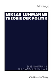 Front cover_Niklas Luhmanns Theorie der Politik