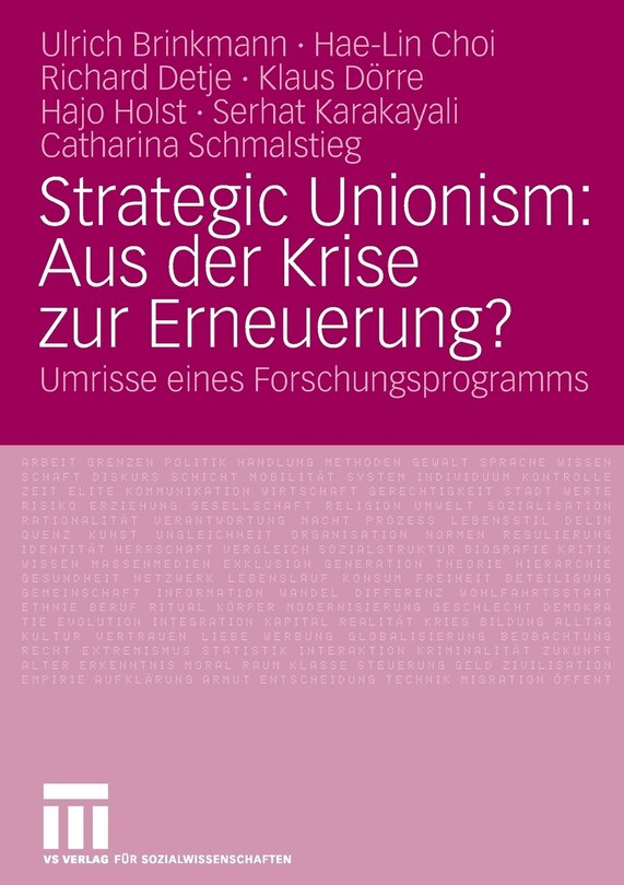 Couverture_Strategic Unionism: Aus der Krise zur Erneuerung?