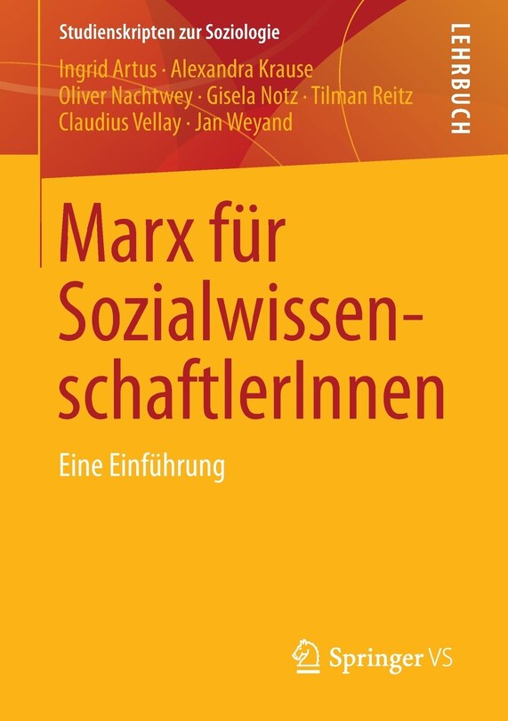 Front cover_Marx für SozialwissenschaftlerInnen