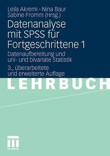 Couverture_Datenanalyse Mit Spss Für Fortgeschrittene 1