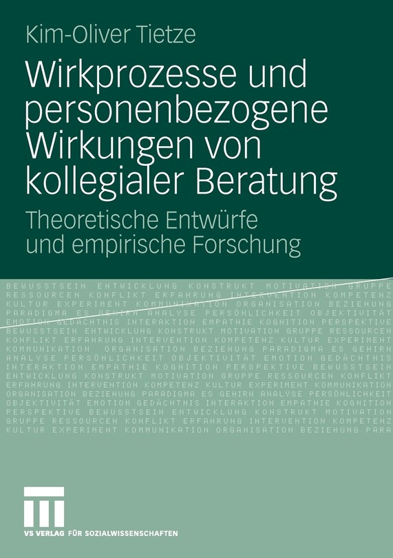 Front cover_Wirkprozesse Und Personenbezogene Wirkungen Von Kollegialer Beratung