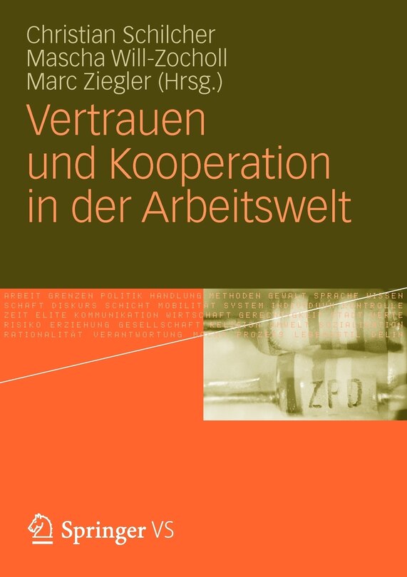 Front cover_Vertrauen und Kooperation in der Arbeitswelt