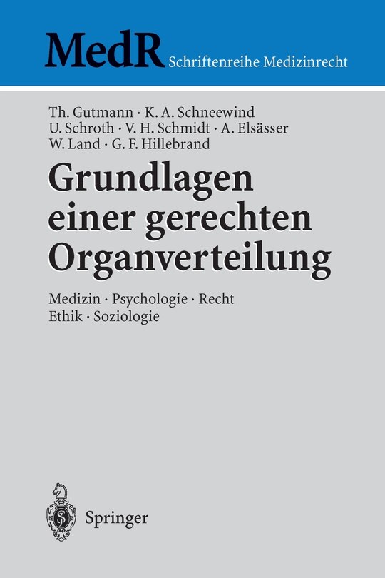 Front cover_Grundlagen einer gerechten Organverteilung