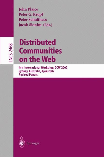 Front cover_Distributed Communities On The Web