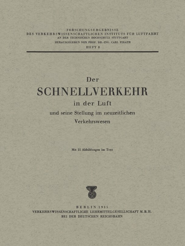 Front cover_Der Schnellverkehr in der Luft und seine Stellung im neuzeitlichen Verkehrswesen