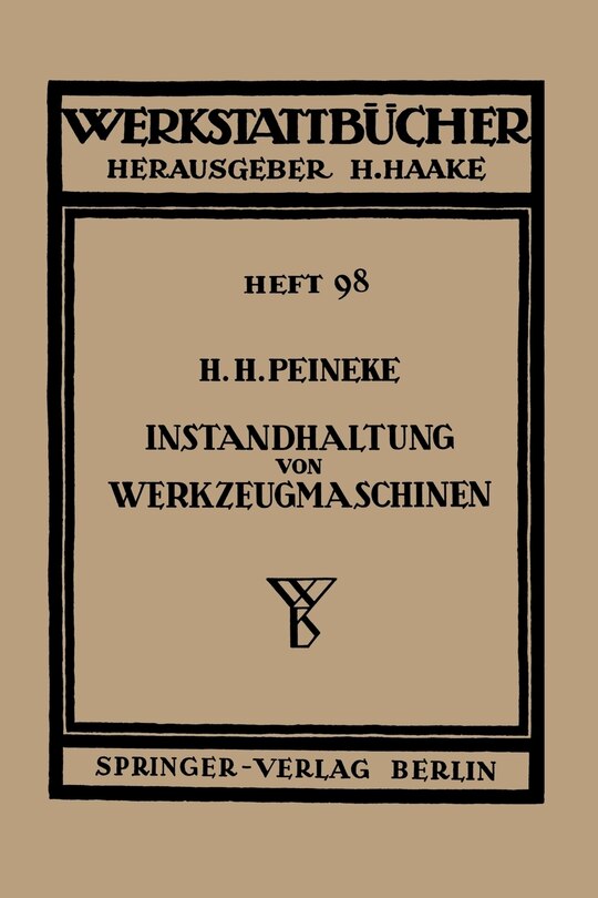 Front cover_Instandhaltung von Werkzeugmaschinen