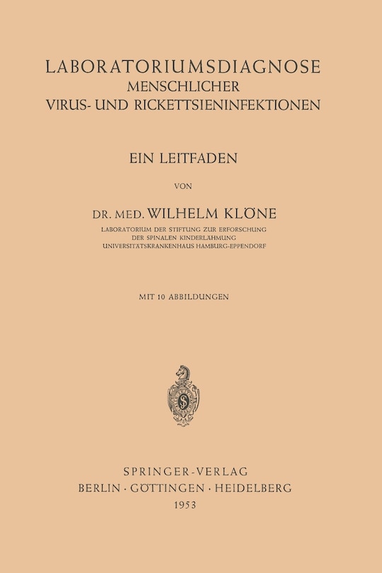 Front cover_Laboratoriumsdiagnose Menschlicher Virus- und Rickettsieninfektionen