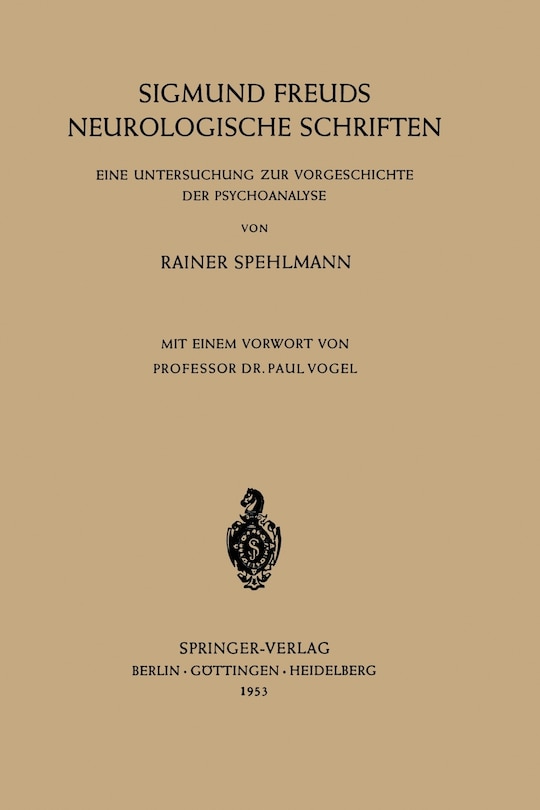 Front cover_Sigmund Freuds Neurologische Schriften