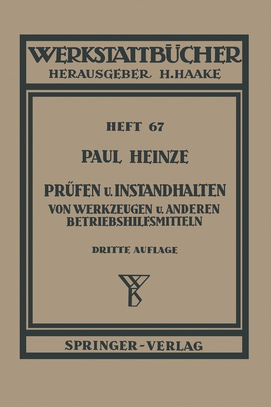 Front cover_Prüfen und Instandhalten von Werkzeugen und anderen Betriebshilfsmitteln