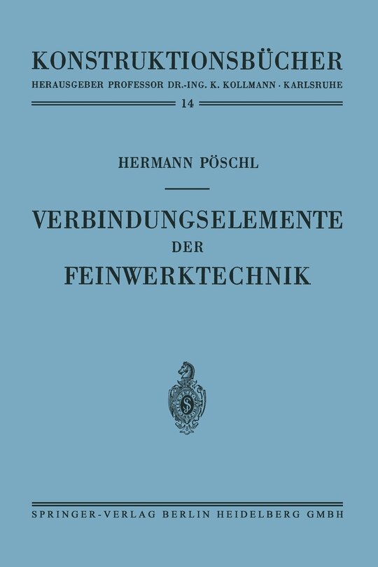 Front cover_Verbindungselemente Der Feinwerktechnik
