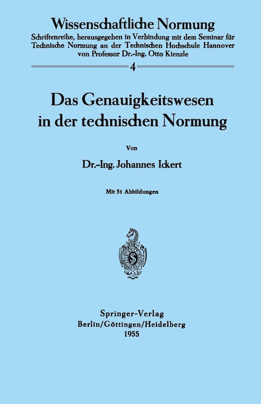 Front cover_Das Genauigkeitswesen in der technischen Normung