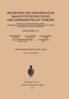 Front cover_Ergebnisse der Mikrobiologie Immunitätsforschung und Experimentellen Therapie