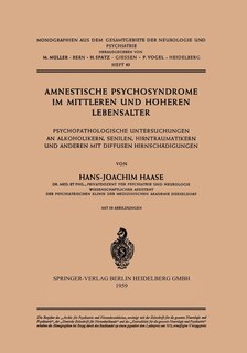 Couverture_Amnestische Psychosyndrome im Mittleren und Höheren Lebensalter