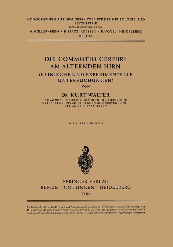 Front cover_Die Commotio Cerebri am Alternden Hirn