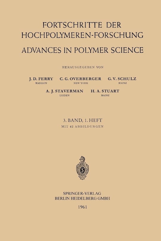 Couverture_Fortschritte der Hochpolymeren-Forschung / Advances in Polymer Science
