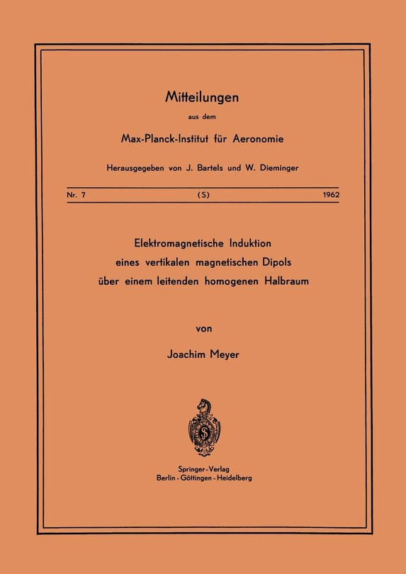 Front cover_Elektromagnetische Induktion eines vertikalen magnetischen Dipols über einem leitenden homogenen Halbraum
