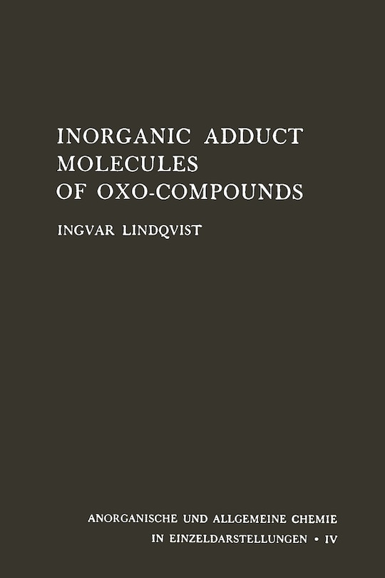 Couverture_Inorganic Adduct Molecules of Oxo-Compounds