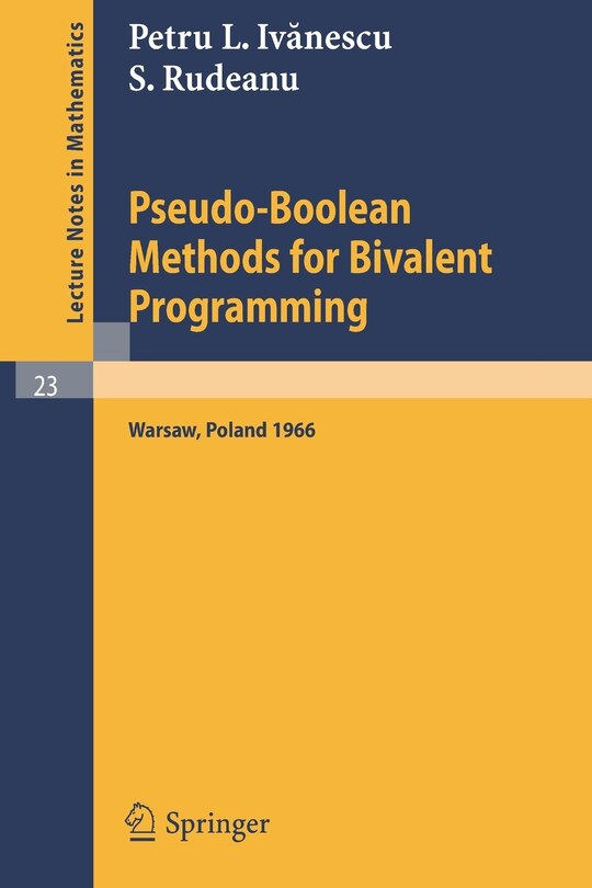 Front cover_Pseudo-Boolean Methods for Bivalent Programming