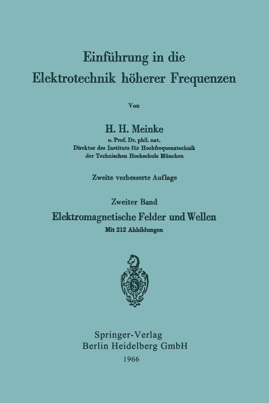 Front cover_Einführung In Die Elektrotechnik Höherer Frequenzen