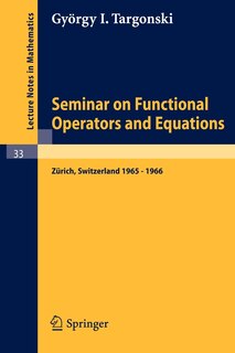 Front cover_Seminar on Functional Operators and Equations