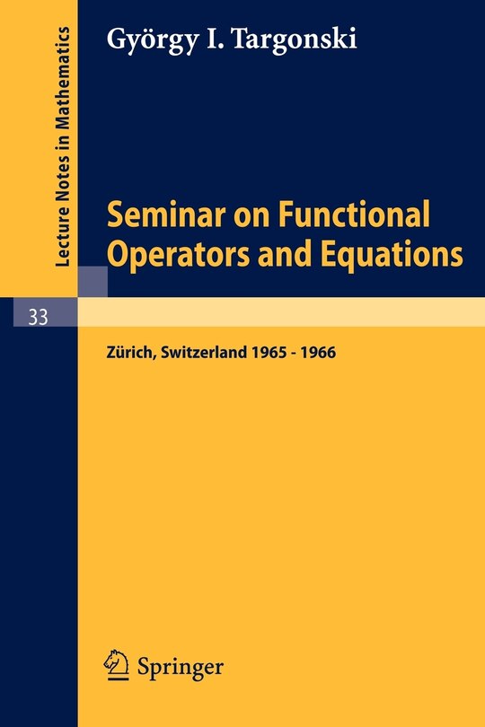 Front cover_Seminar on Functional Operators and Equations