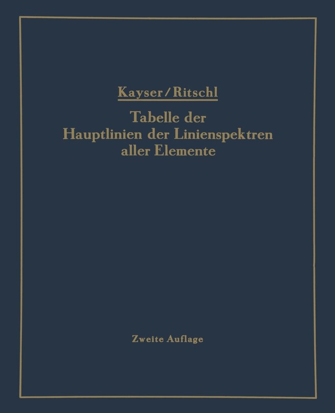 Tabelle der Hauptlinien der Linienspektren aller Elemente nach Wellenlänge geordnet