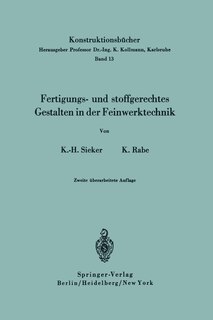 Front cover_Fertigungs- Und Stoffgerechtes Gestalten In Der Feinwerktechnik