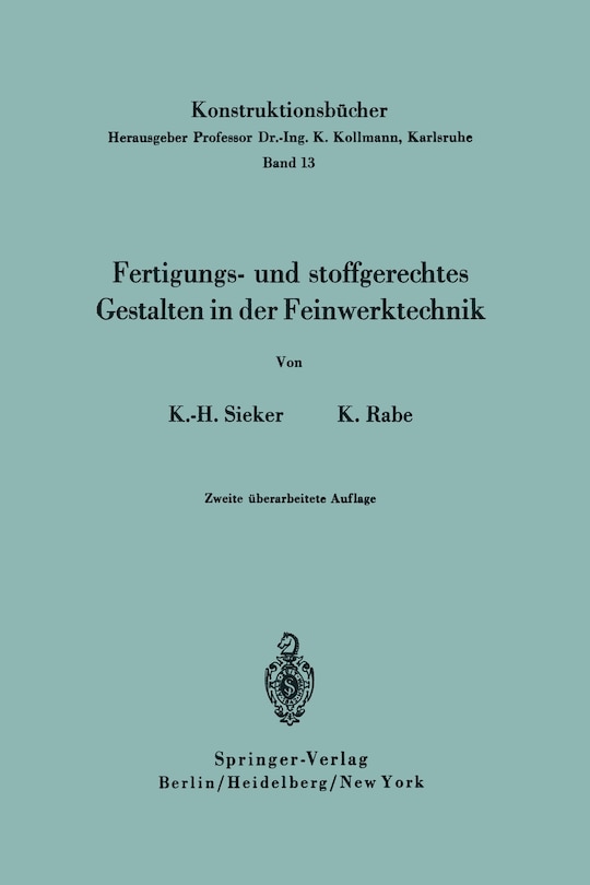 Front cover_Fertigungs- Und Stoffgerechtes Gestalten In Der Feinwerktechnik