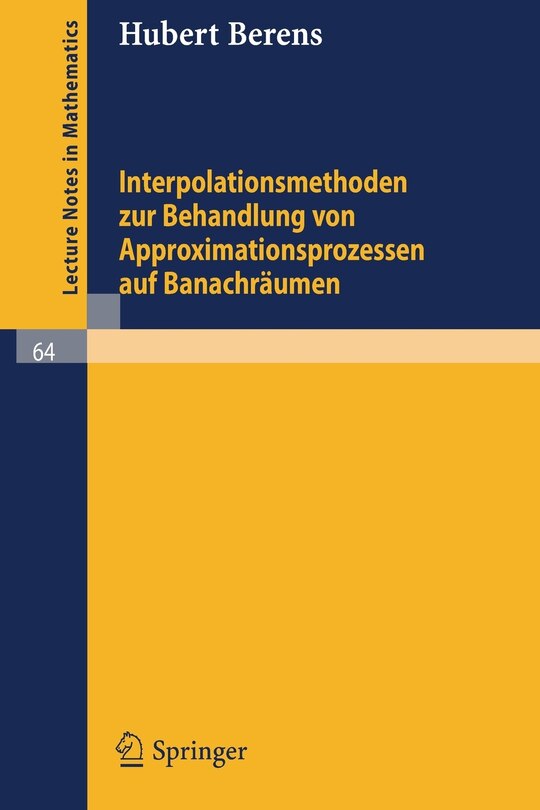Couverture_Interpolationsmethoden zur Behandlung von Approximationsprozessen auf Banachräumen