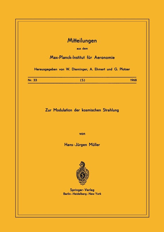 Front cover_Zur Modulation der kosmischen Strahlung