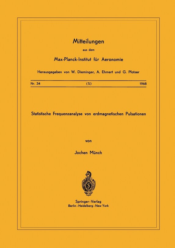 Front cover_Statistische Frequenzanalyse von Erdmagnetischen Pulsationen