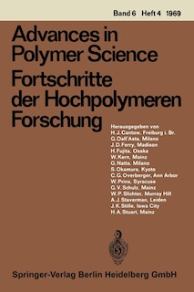 Couverture_Advances in Polymer Science / Fortschritte der Hochpolymeren Forschung