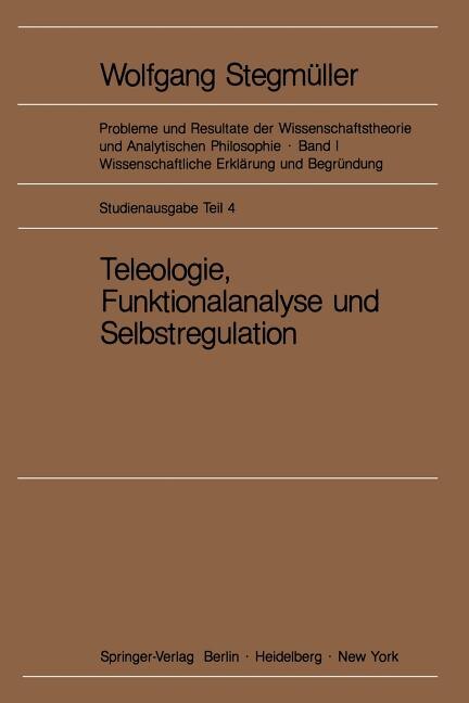 Front cover_Teleologie, Funktionalanalyse Und Selbstregulation (kybernetik)