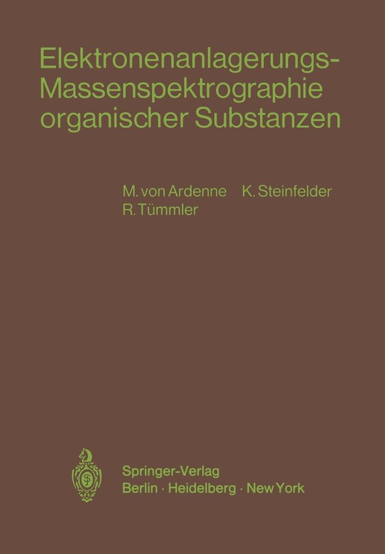 Couverture_Elektronenanlagerungs-Massenspektrographie organischer Substanzen