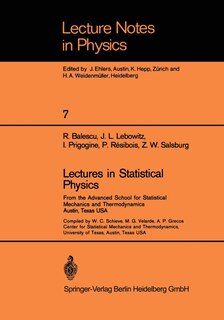 Front cover_Lectures In Statistical Physics